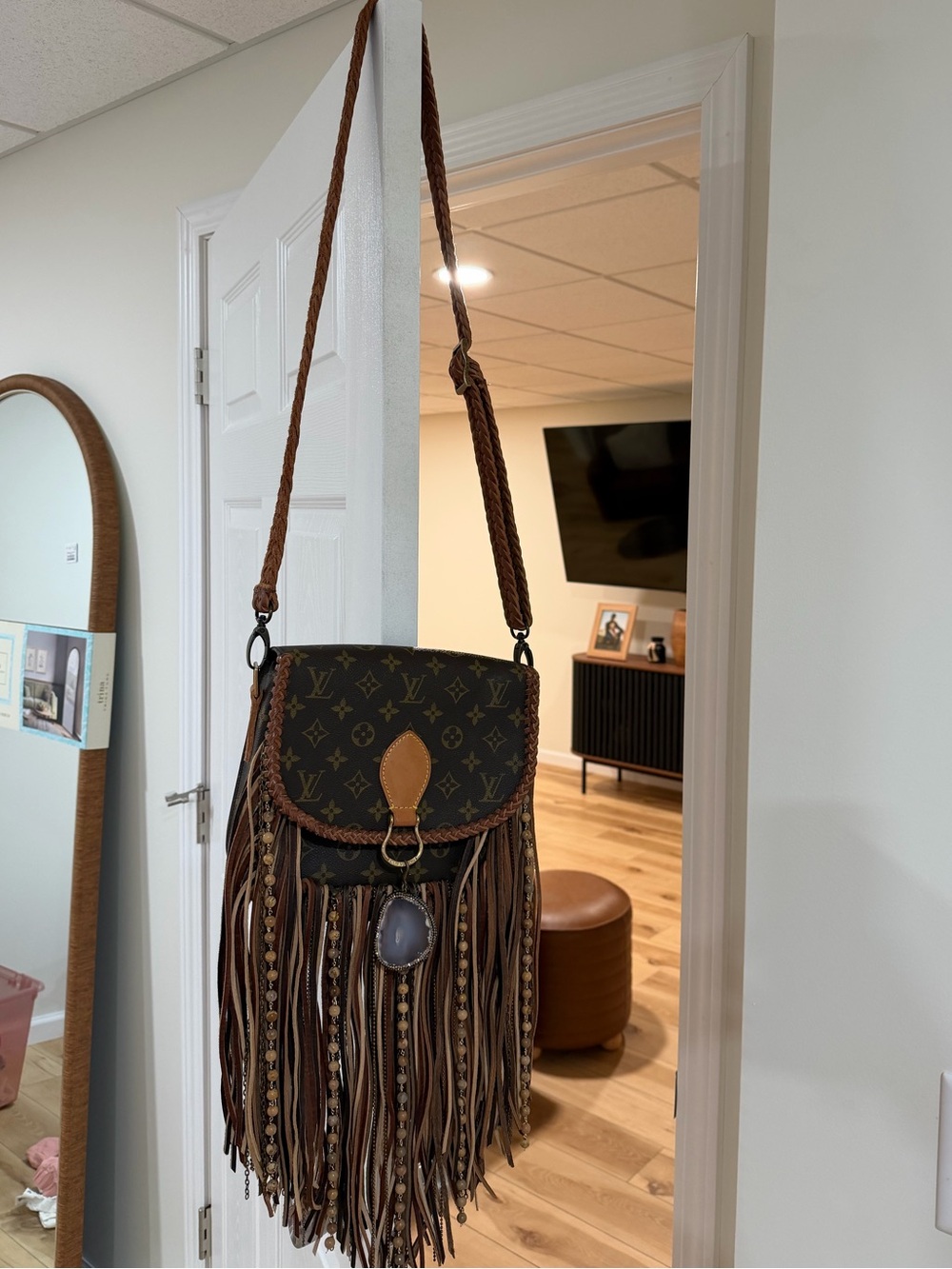 Louis Vuitton Monogram Shoulder Bag in Tan and Brown